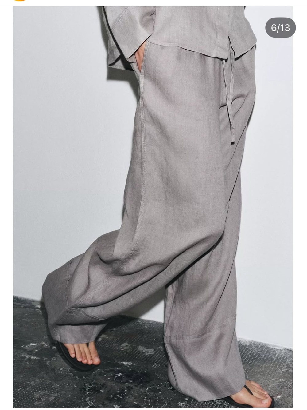 Zara ZW Collection 100% Linen Wide Leg Palazzo Pants